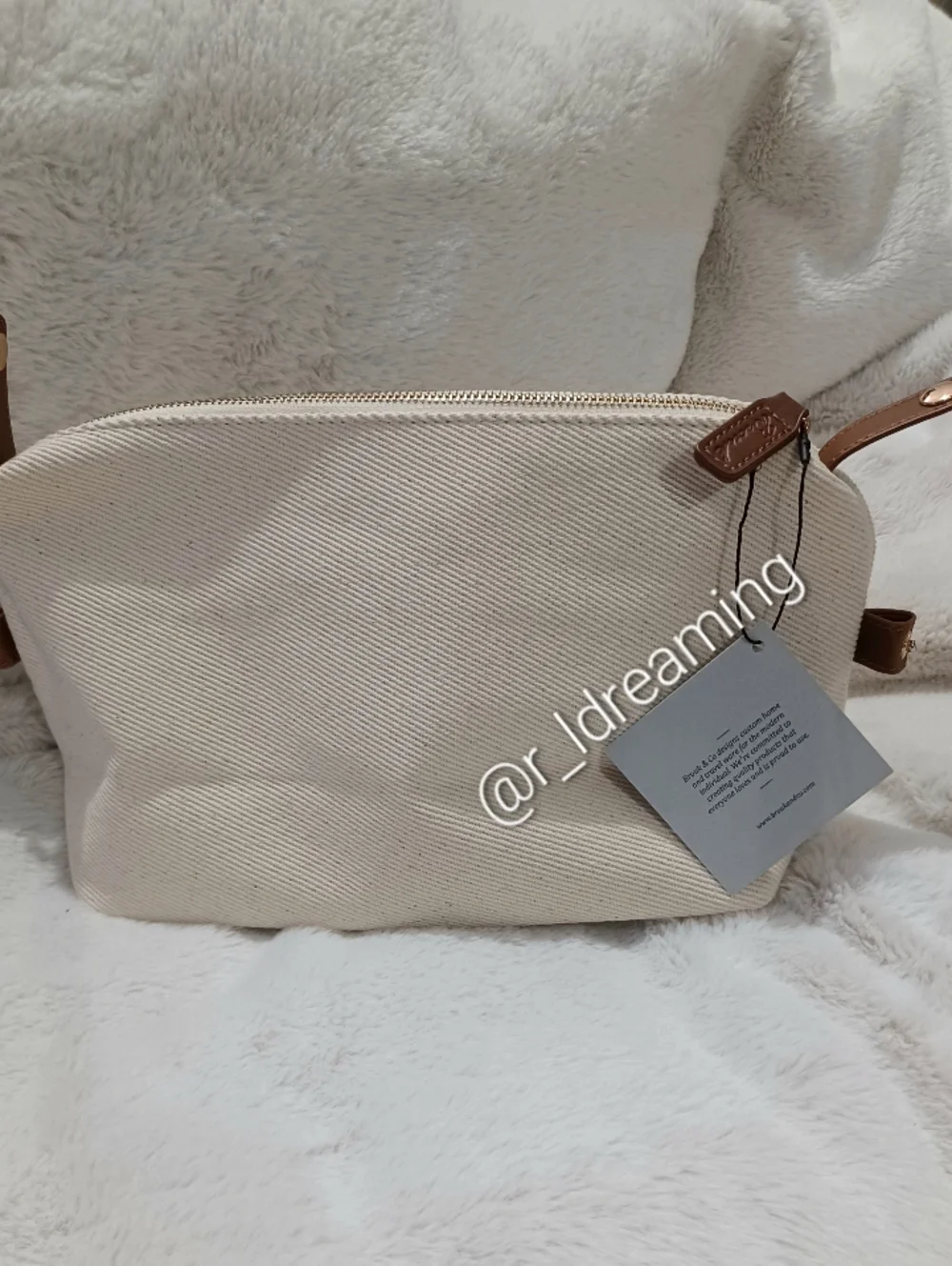 Brouk and Co Original Cream Toiletry Bag NWT
